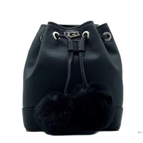 Aaliyah Bucket Crossbody Pom Black
