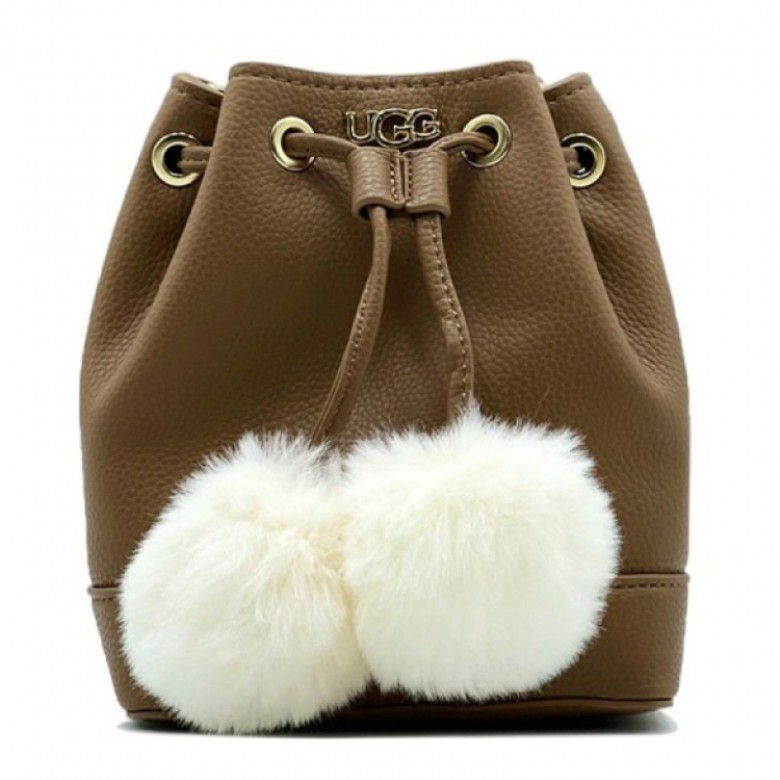 UGG Aaliyah Bucket Crossbody Pom Chestnut