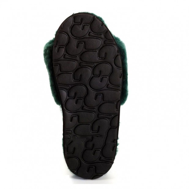 UGG Fluff Slide Slippers Dark Green