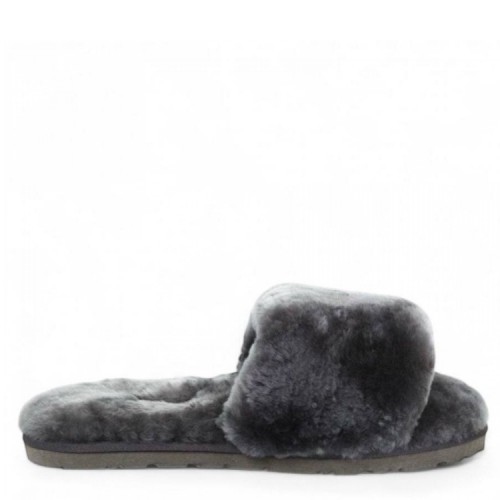 Fluff Slide Slippers Grey