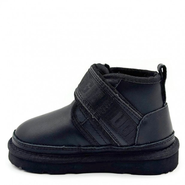 UGG Kids Neumel Snapback Leather Black