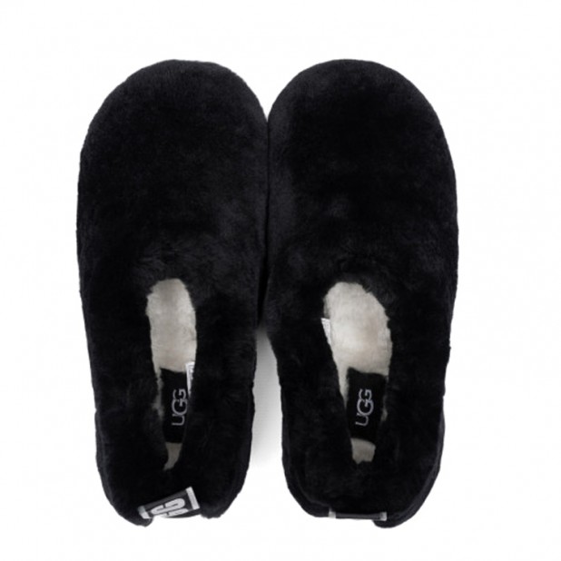 UGG Hailey Fluff Slippers Black