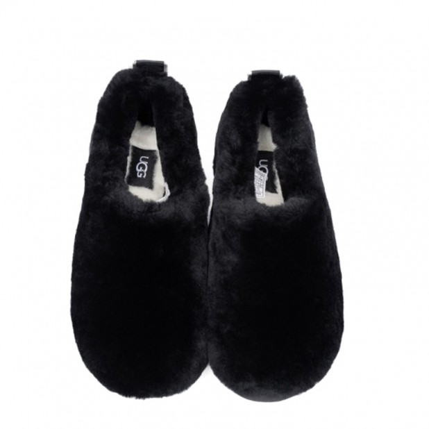 UGG Hailey Fluff Slippers Black