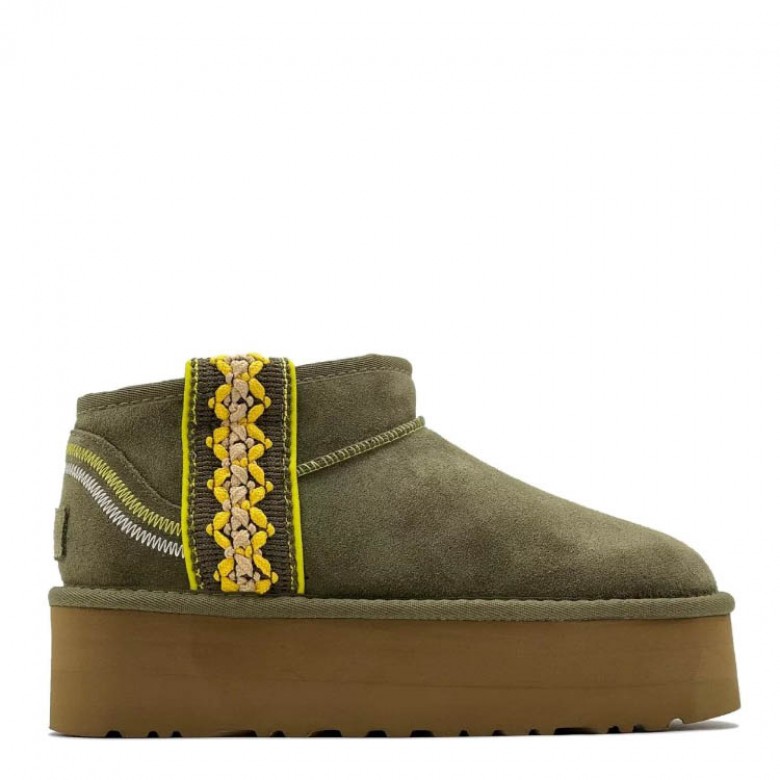 UGG Ultra Mini Braid Platform Burnt Olive