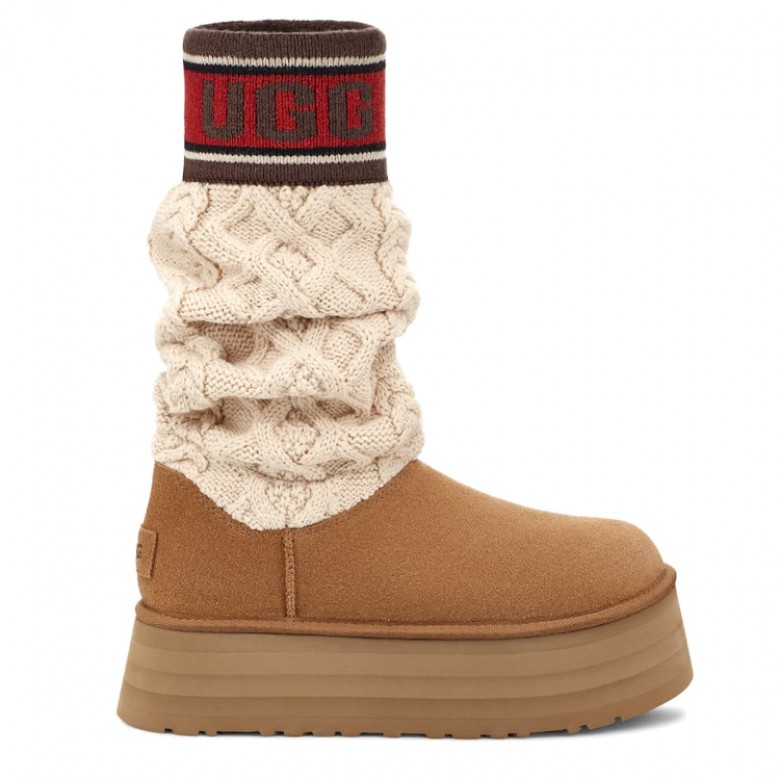 UGG Classic Sweater Letter Chestnut