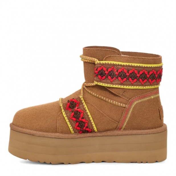 UGG Classic Mini II Braid Platform Chestnut