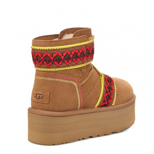 UGG Classic Mini II Braid Platform Chestnut
