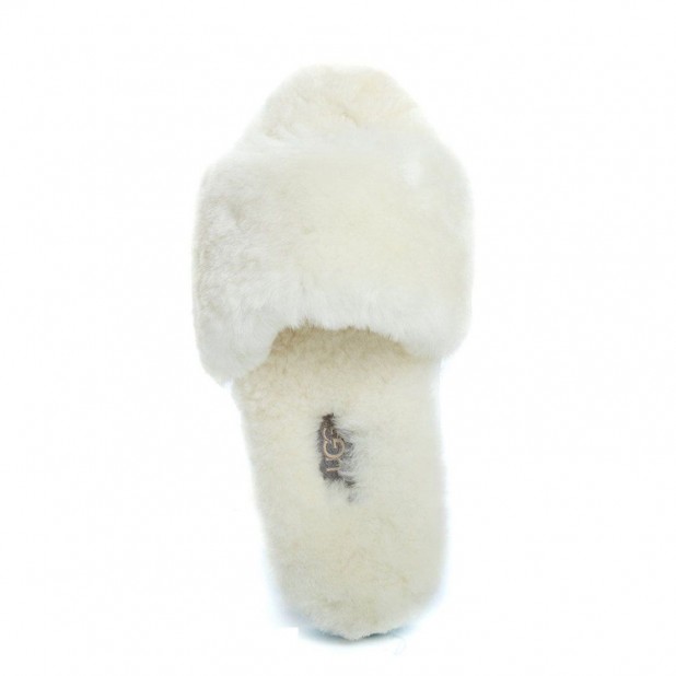 UGG Fluff Slide Slippers White