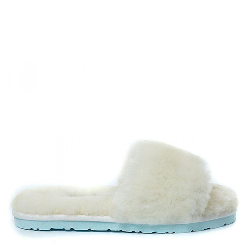 Fluff Slide Slippers White