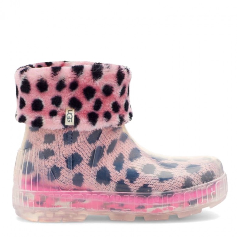 UGG Drizlita Clear Boot Pink Scallop Cheetah