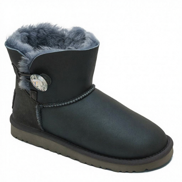 UGG Bailey Button Mini Bling Metallic Grey
