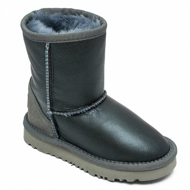 UGG KIDS Classic Short Metallic Grey