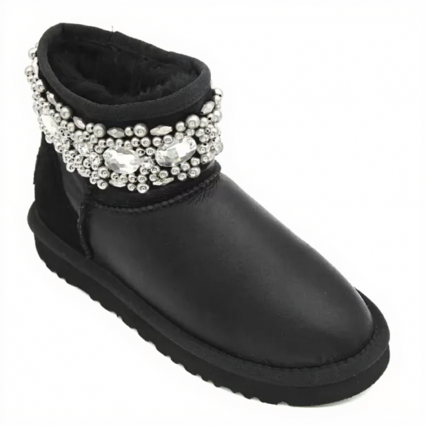UGG Jimmy Choo Multicrystal Metallic Black