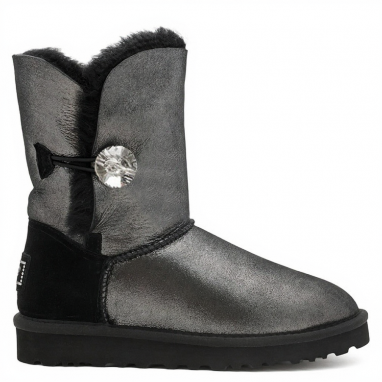 UGG Bailey Button Bling Glitter Black
